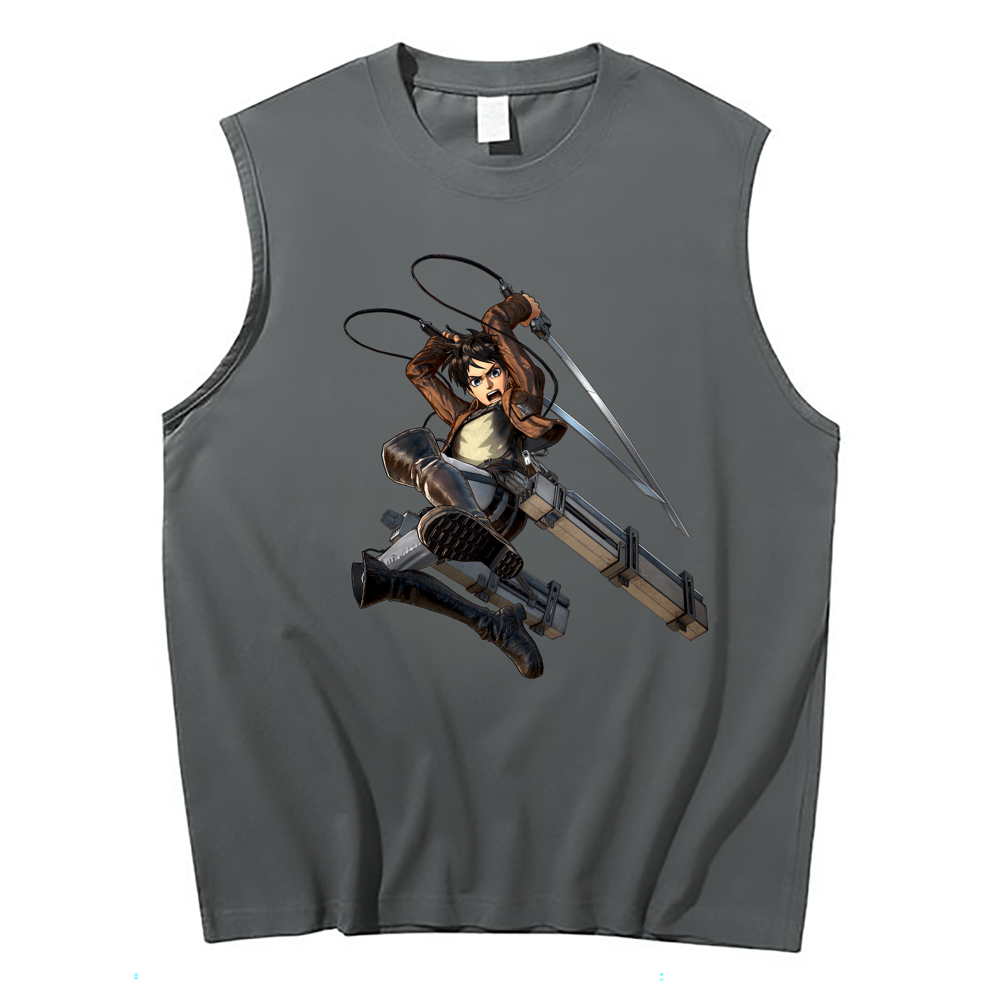 （画像用） 進撃の巨人 エレン･イェーガー Attack on Titan Eren Jäger コットン100％タンクトップ（フロントプリント）